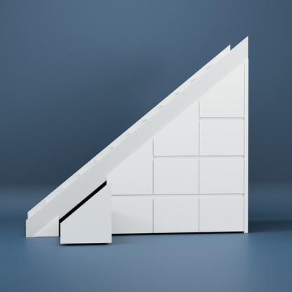 schoenenkast met lades onder trap