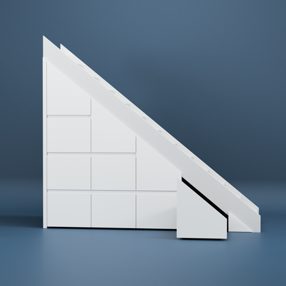 schoenenkast met lades onder trap